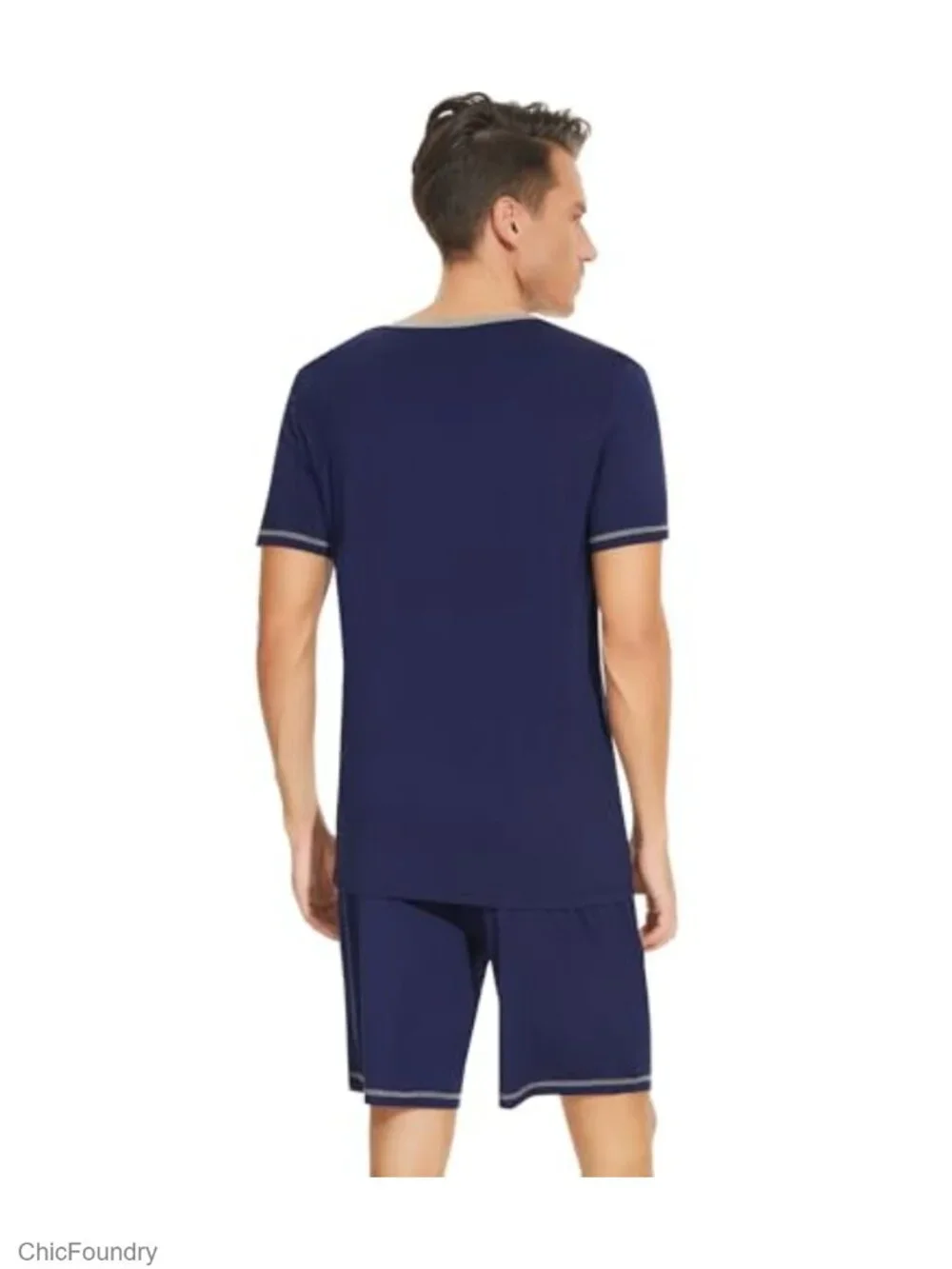 Viscose Made from Bamboo Pajama Set Short Sleeve with Shorts V Neck Loungewear